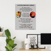 Poster LETTRE DE L'affiche ANIMAUX SAUVAGES (Bureau à domicile)