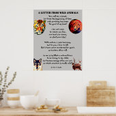 Poster LETTRE DE L'affiche ANIMAUX SAUVAGES (Cuisine)