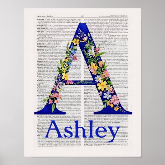 Poster Lettre de personnalisation A noms Ashley (Devant)