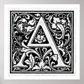 Poster Lettre décorative "A" Bois coupé première (Devant)