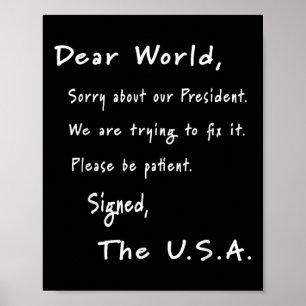 Poster Lettre D'Excuses Mondiales De L'Anti-Trump América