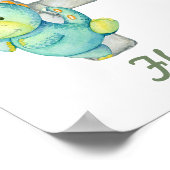 Poster Lettre Dinosaure Dinosaure Cute Décor Personnalisé (Coin)