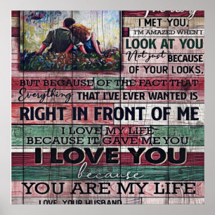 Poster Lettre du mari à ma femme   Don de devis d'amour