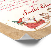 Poster Lettre du Santa Claus Sled Père Noël (Coin)