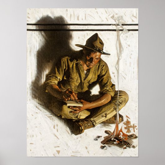Poster Lettre du soldat à la maison, 1917 par Leyendecker (Devant)