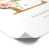 Poster Lettre E Blush Floral Monogram Gold Foil Nursery (Coin)