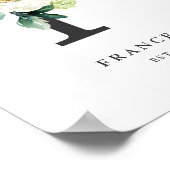 Poster Lettre F Monogram White Peonies Nursery (Coin)
