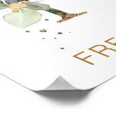 Poster Lettre F Monogramme Feuillage vert et or Pépinière (Coin)