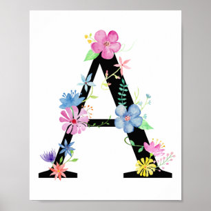 Poster LETTRE Florale AQUACOLE A POSTE