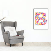 Poster LETTRE Florale B Fleurs de monogrammes
