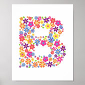 Poster LETTRE Florale B Fleurs de monogrammes (Devant)