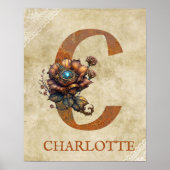 Poster LETTRE Florale C Steampunk (Devant)