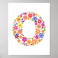 LETTRE Florale O Fleurs de monogrammes