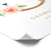 Poster Lettre G Blush Floral Monogram Gold Foil Nursery (Coin)