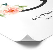 Poster Lettre G Monogramme Peach Florals Peach Nursery (Coin)