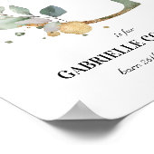 Poster Lettre G Nouveau bébé Monogramme Naissance Imprime (Coin)