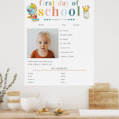 Poster LETTRE Gaie Moderne | 1er jour de l'école (Cuisine)