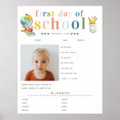 Poster LETTRE Gaie Moderne | 1er jour de l'école (Devant)