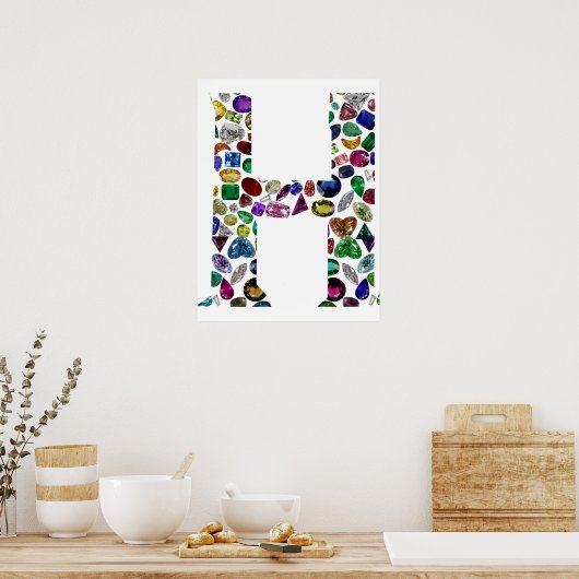 Poster Lettre H Monogramme (Cuisine)
