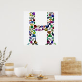 Poster Lettre H Monogramme (Cuisine)