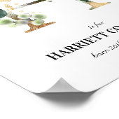 Poster Lettre H Nouveau bébé Monogramme Naissance Imprime (Coin)