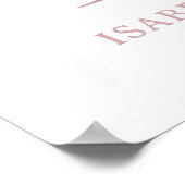 Poster Lettre I Monogramme Aquarelle Rose Florals Nursery (Coin)