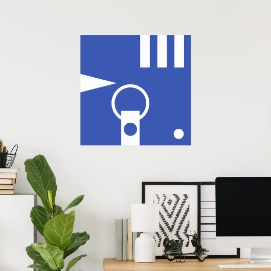 Poster Lettre & Icône simple ART + vos couleurs & idées (Bureau à domicile)