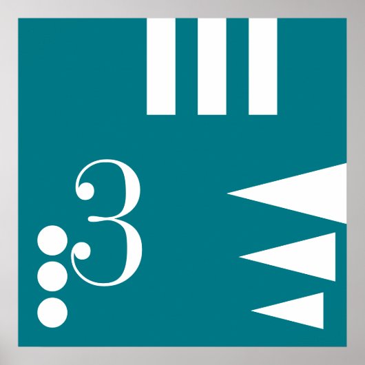 Poster Lettre & Icône simple ART + vos couleurs & idées (Devant)