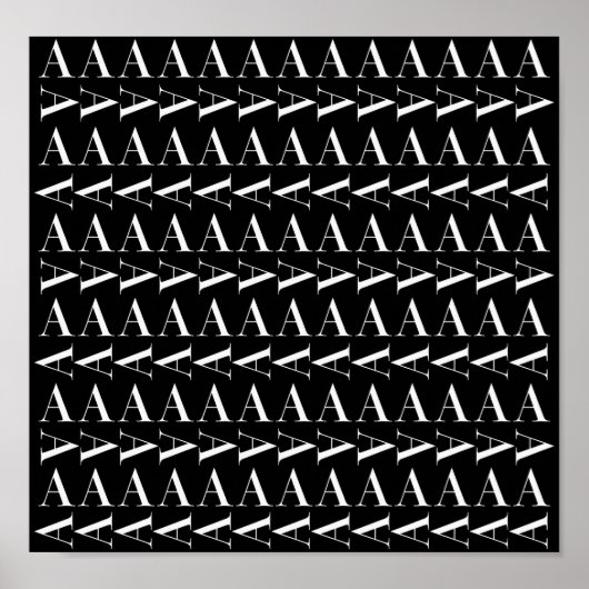 Poster Lettre initiale A monogramme (Devant)