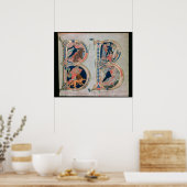 Poster Lettre initiale 'B' Beatus vir - Béni est (Cuisine)