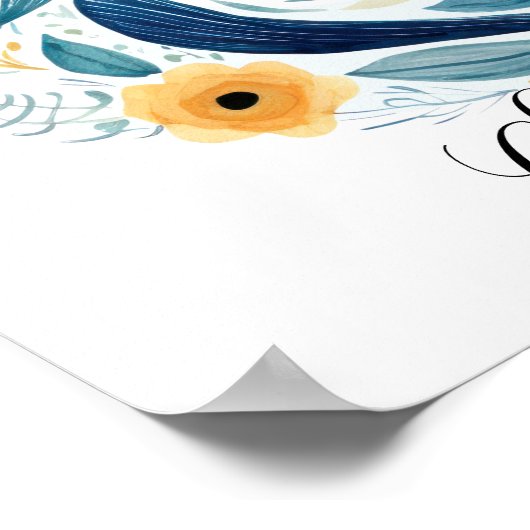 Poster Lettre initiale C fleur sauvage Florale Imprimer (Coin)