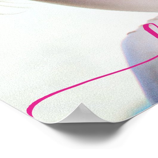 Poster LETTRE INITIALE CHIC CHAUD Nom rose Monogramme (Coin)