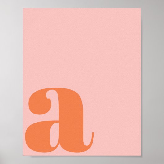 Poster Lettre initiale de monogramme moderne pastel rose  (Devant)