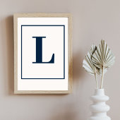 Poster Lettre initiale | Monogramme gris moderne stylisé