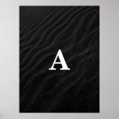 Poster Lettre initiale Monogramme Moderne Chic Sable Noir (Devant)
