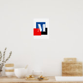 Poster Lettre Initiale Monogramme Moderne Design (Cuisine)