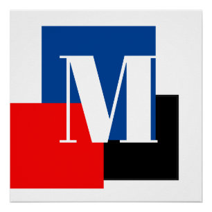Poster Lettre Initiale Monogramme Moderne Design