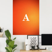 Poster Lettre Initiale Monogramme Moderne Design Orange S (Bureau à domicile)