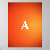 Poster Lettre Initiale Monogramme Moderne Design Orange S (Devant)