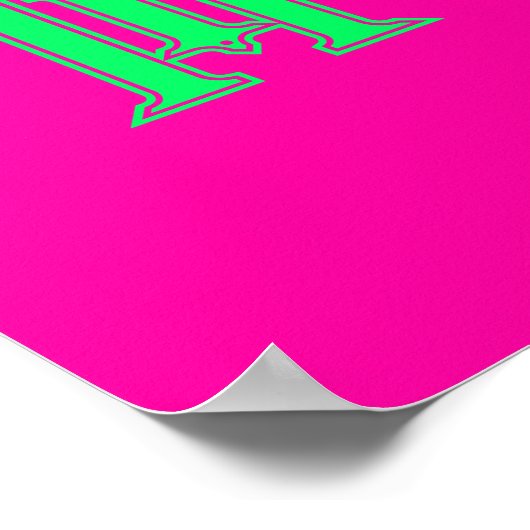 Poster Lettre Initiale Monogramme Moderne Élégant Rose Ve (Coin)