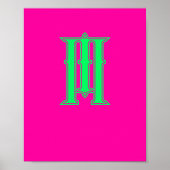 Poster Lettre Initiale Monogramme Moderne Élégant Rose Ve (Devant)