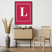 Poster Lettre initiale | Monogramme Moderne Stylisé Rose
