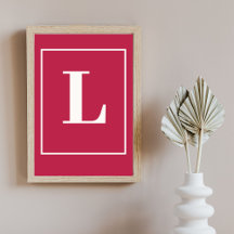 Lettre initiale | Monogramme Moderne Stylisé Rose
