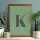 Poster Lettre initiale | Monogramme Moderne Tendance Sage
