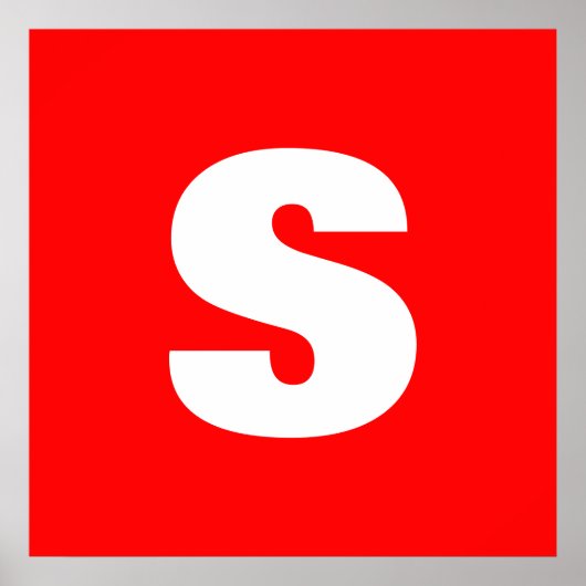 Poster Lettre initiale Monogramme Style moderne Rouge Bla (Devant)