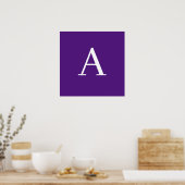 Poster Lettre initiale Monogramme Style moderne violet (Cuisine)