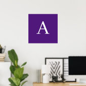 Poster Lettre initiale Monogramme Style moderne violet (Bureau à domicile)