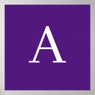 Poster Lettre initiale Monogramme Style moderne violet