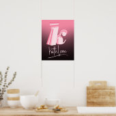 Poster Lettre initiale Pink Ombre Nom unique Monogramme (Cuisine)