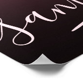 Poster Lettre initiale Pink Script Nom unique Monogramme (Coin)
